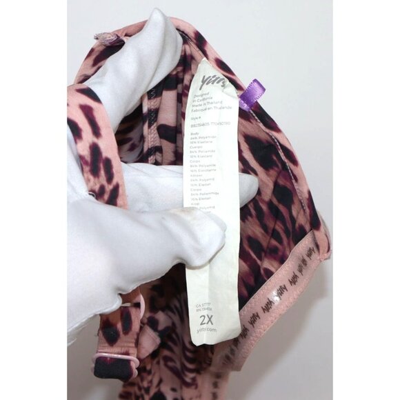 Yitty Leopard Print Womens Bra Top 2X Adjustable Strap Stretch Feminine Coquette - Picture 2 of 8